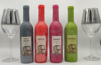 Candela Bottiglia di Vino, Prosecco - Bomboniera tema Vino